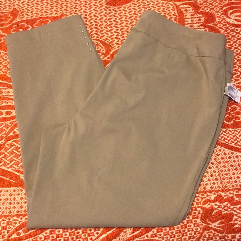 NWT Roz and Ali Tan Slip-On Slacks (18W)